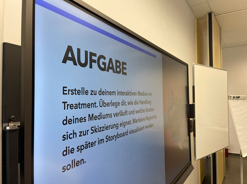 Die Aufgabenstellung forderte ein Treatment für ein interaktives Medium.