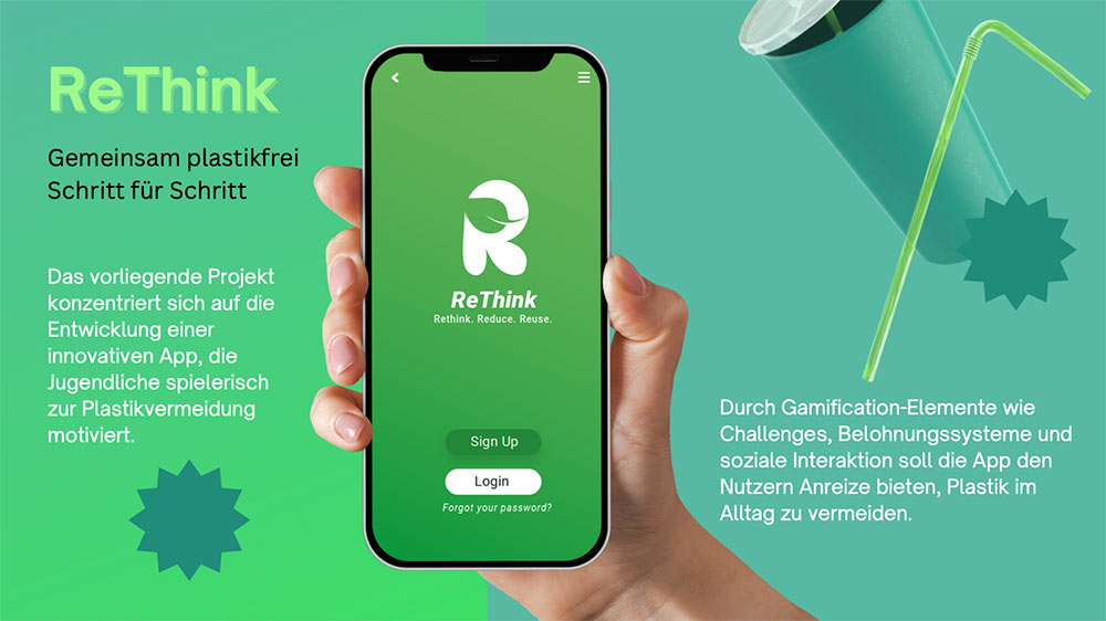 Anna und Alexandra konzipieren eine App, die Jugendliche zur Plastikvermeidung motiviert.