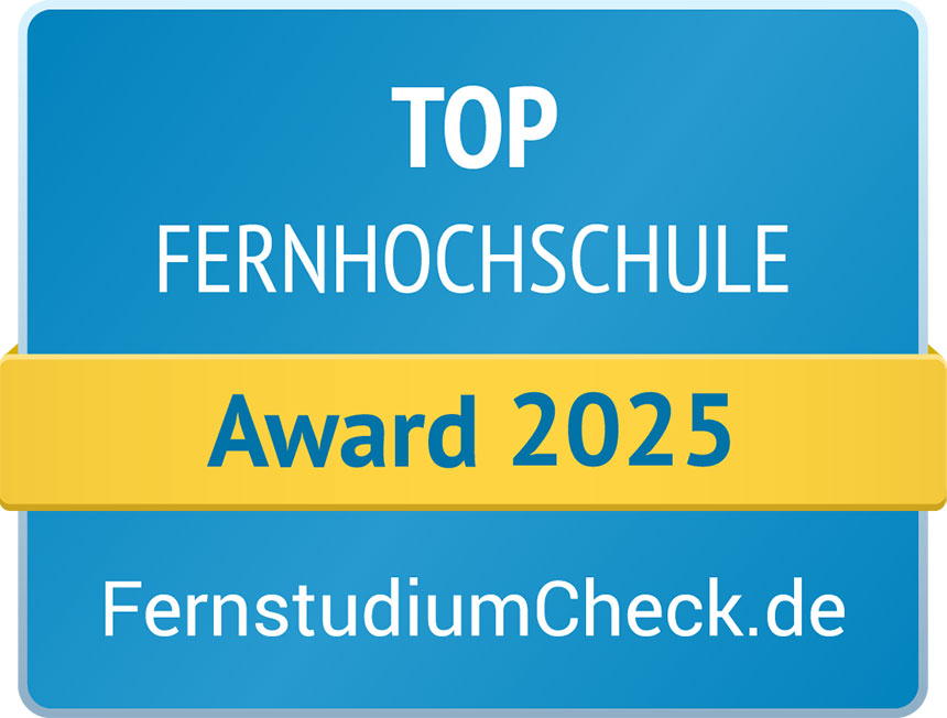 Auszeichnung für die DIPLOMA Hochschule als Top Fernhochschule 2025 (fernstudiumcheck.de).