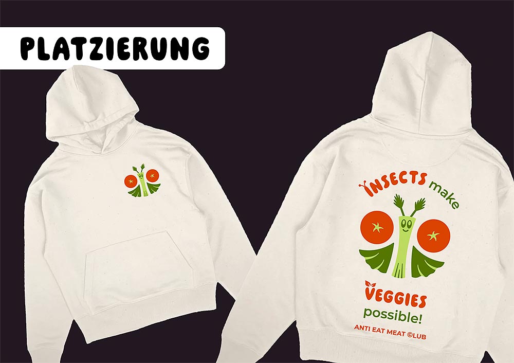 Laura , Corina und Julia thematisieren mit ihrem Design „Insects make veggies possible“ die essenzielle Rolle von Insekten für unser Ökosystem und unsere Ernährung.