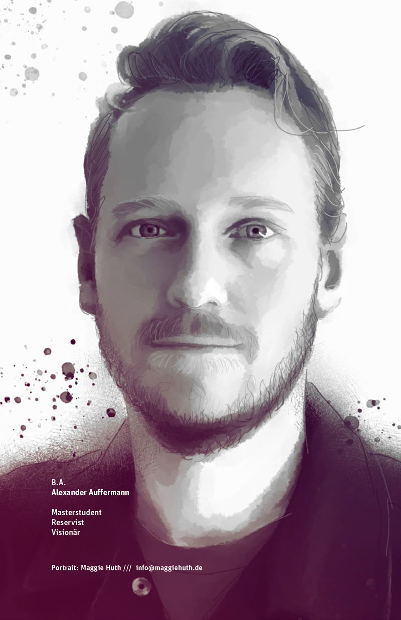 M.A. Alexander Auffermann: Masterstudent, Reservist, Visionär. Portrait: Maggie Huth /// info@maggiehuth.de