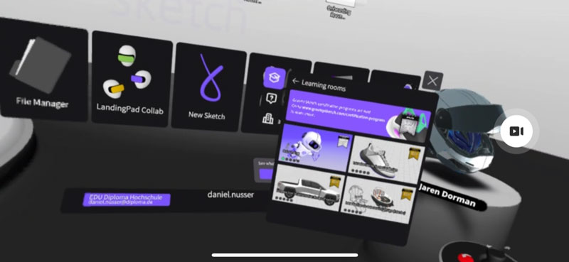 Einstieg leicht gemacht: Onboarding-Raum in der VR-Software hilft Studierenden bei der intuitiven Bedienung.