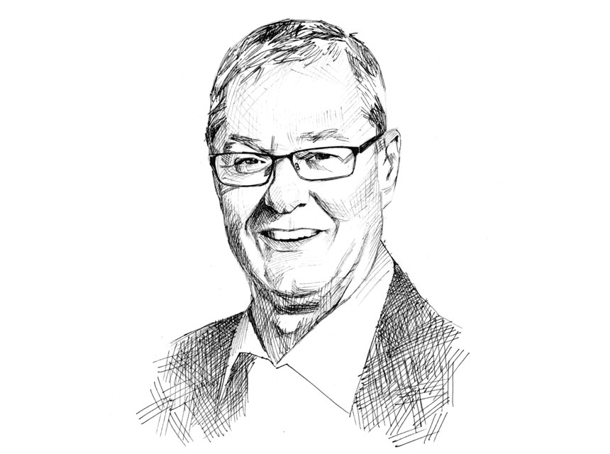 Ehemaliger Vizepräsident und ehemaliger Leiter des Prüfungsamtes Prof. Dr. Uwe Völkening. Portrait gezeichnet von Angelina Benedetti.