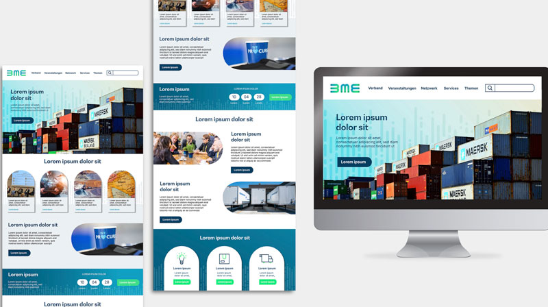 Der digitale Auftritt des BME als zentrales Touchpoint-System: der Designentwurf von Studentin Mari-Liisa überführt das neue Erscheinungsbild in Web- und Eventformate. Klare Vorteile: Einheitliche Gestaltung, intuitive Navigation und klare Kommunikation.