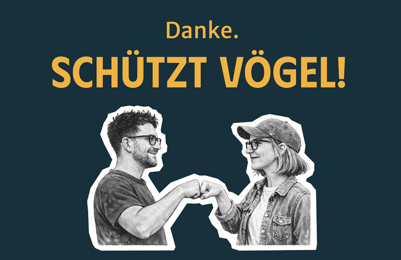 Andrea und Holger setzen auch im Abschlussmotiv ihres Projekts ein klares Zeichen: „Vogelspur“ verbindet gestalterische Stringenz, spielerische Aktivierung und ein deutliches kommunikatives Anliegen zum Vogelschutz.