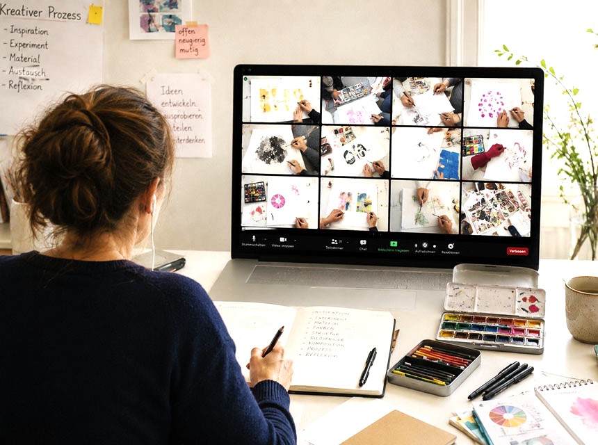 Studentin am Laptop, Kunstpädagogik