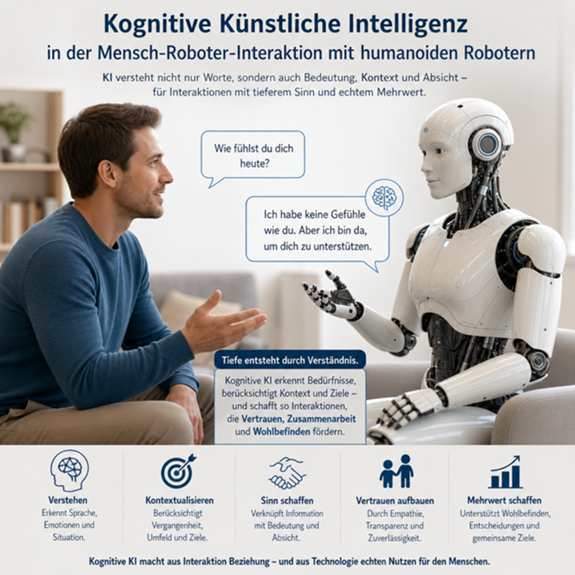 Mensch und Roboter in Interaktion