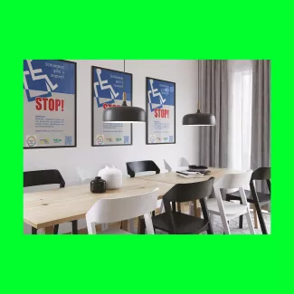 Plakate die auf Barrierefreiheit aufmerksam machen