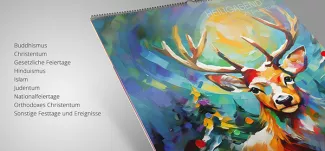 Kalender im Detail mit einem Elch