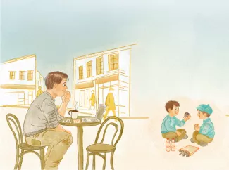 Erscheinen-verschwinden, Illustration ©Juliana Mestiço