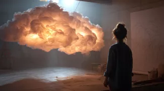 KI-generierte Wolke in einem Raum