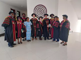 Die Delegation der DIPLOMA und der University of Health and Allied Sciences, Ghana Kooperation mit Ghana