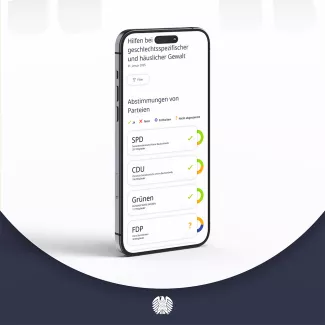 Smartphone mit App Ansicht