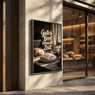 Plakat an Bäckerei