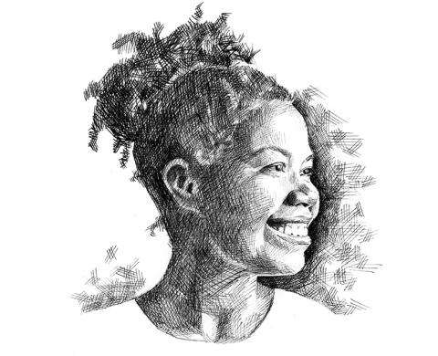 gezeichnetes Portrait von Quirina Kiesel
