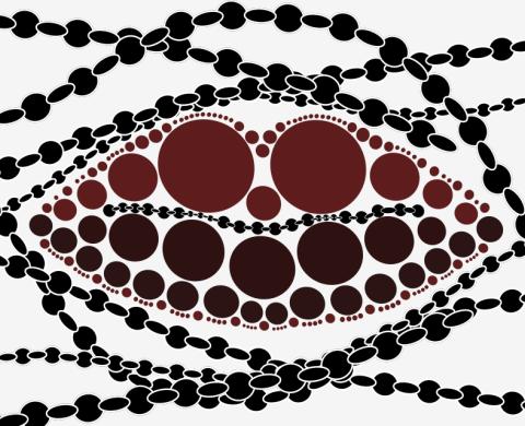 Abstrakte Illustration von einer Kette ähnlich eines DNA Strangs