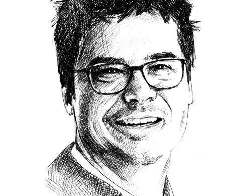 Handgezeichnetes Portrait von Prof. Dr. Andreas Blindow von Angelina Benedetti.