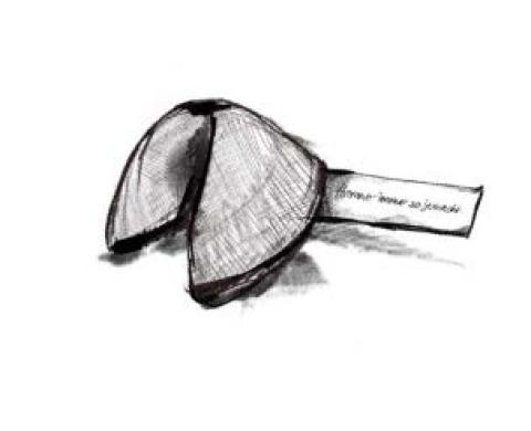 Glückskeks in Bleistift