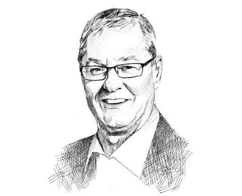 Portrait von Prof. Dr. Uwe Völkening, Illustration von Angelina Benadetti.  e