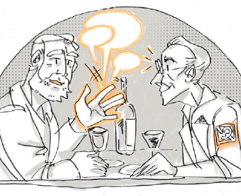 Illustration von taubstummen Lehrenden und Lernenden von Pia Teutenberg