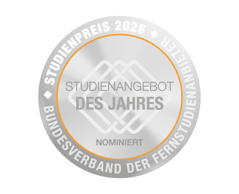 Nominierungssiegel zum Fernstudienangebot des Jahres 2026