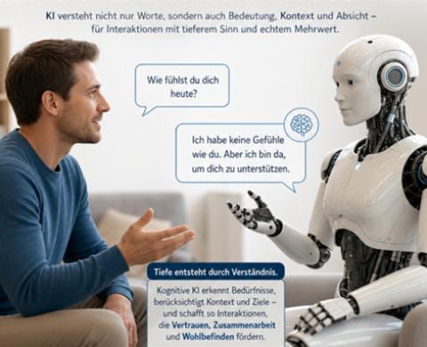 Mensch und Roboter in Interaktion